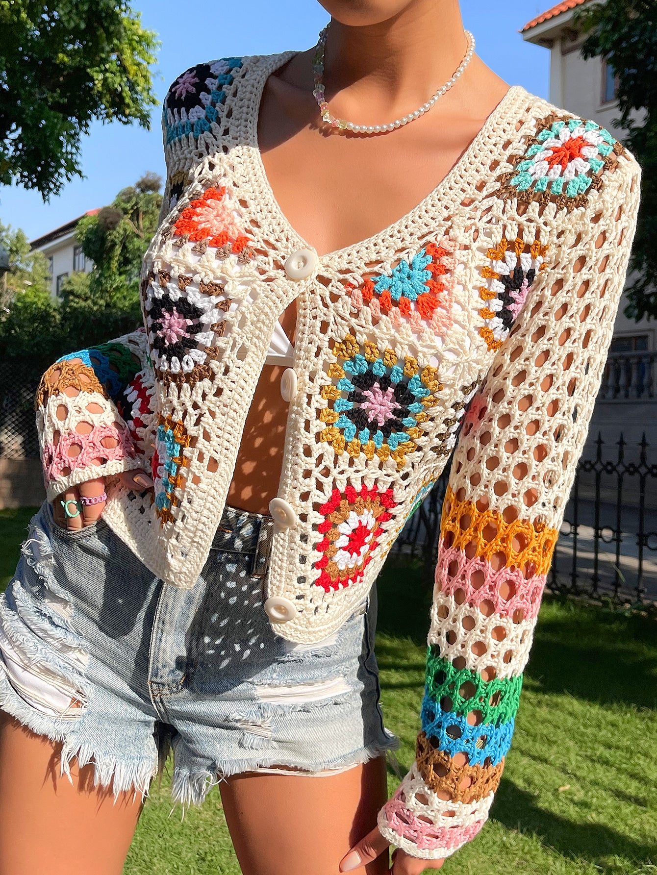 Floral  - Knit Cardigan