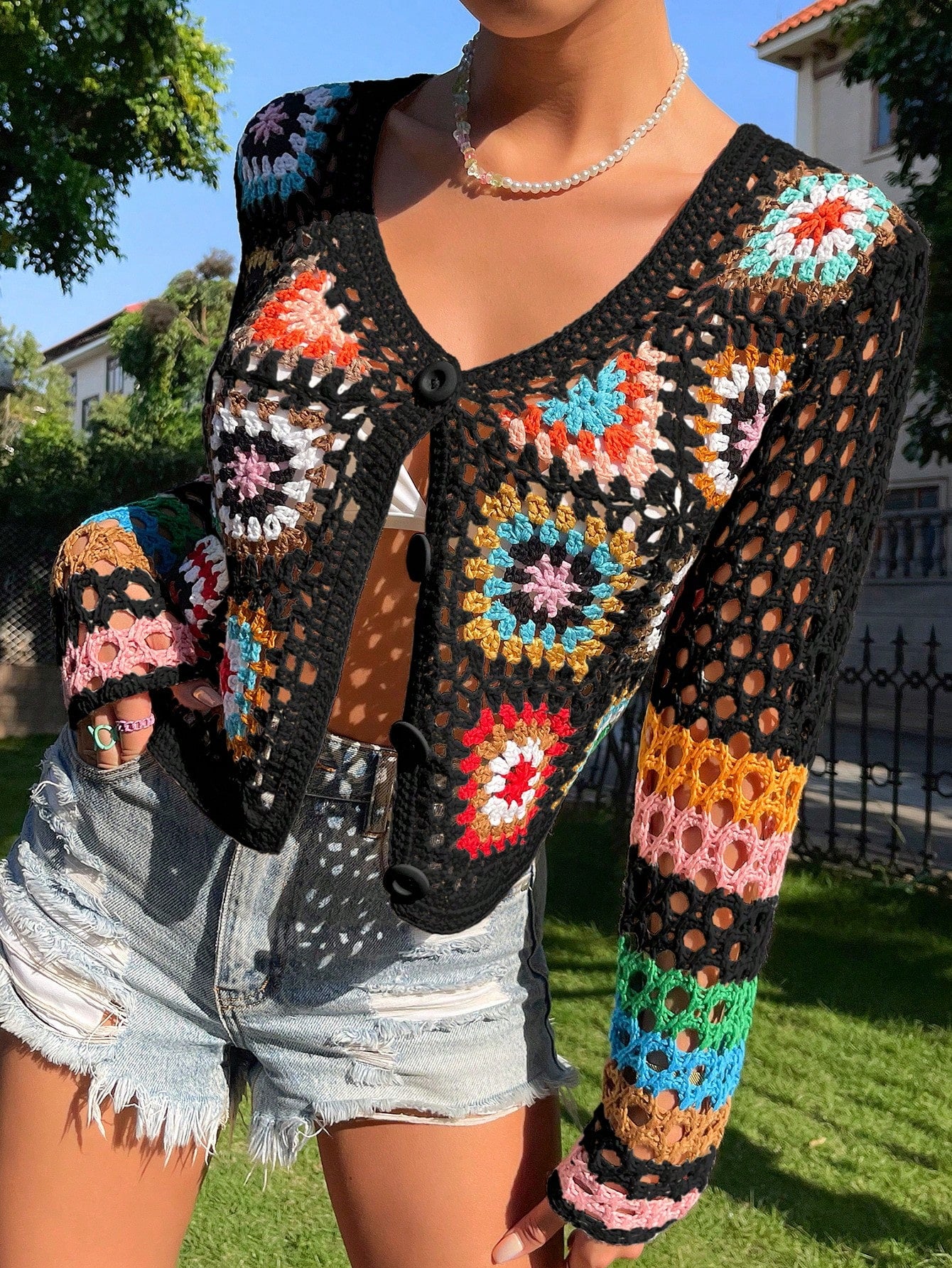 Floral  - Knit Cardigan