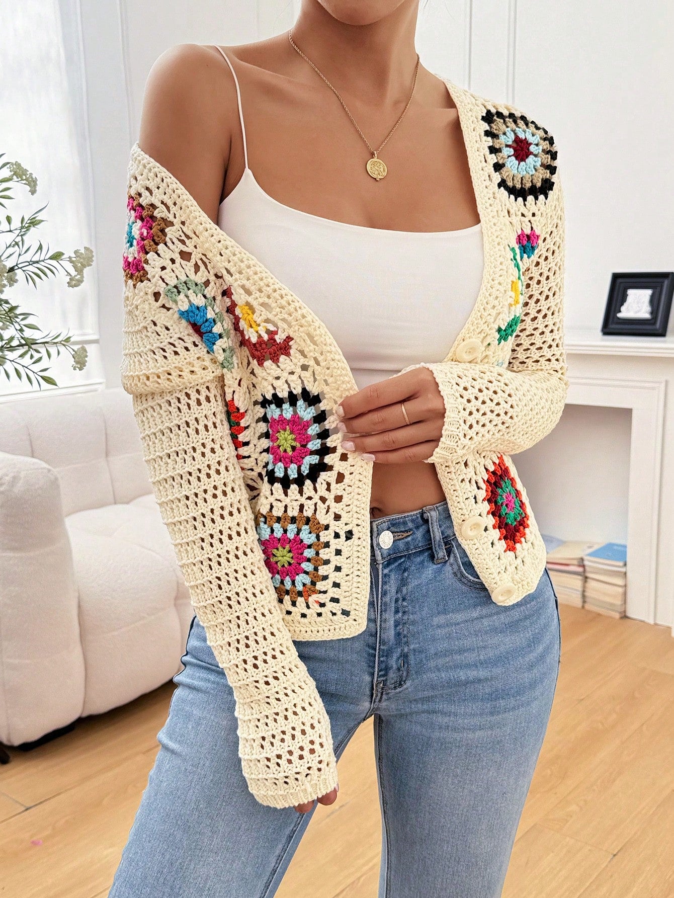 Floral  - Knit Cardigan