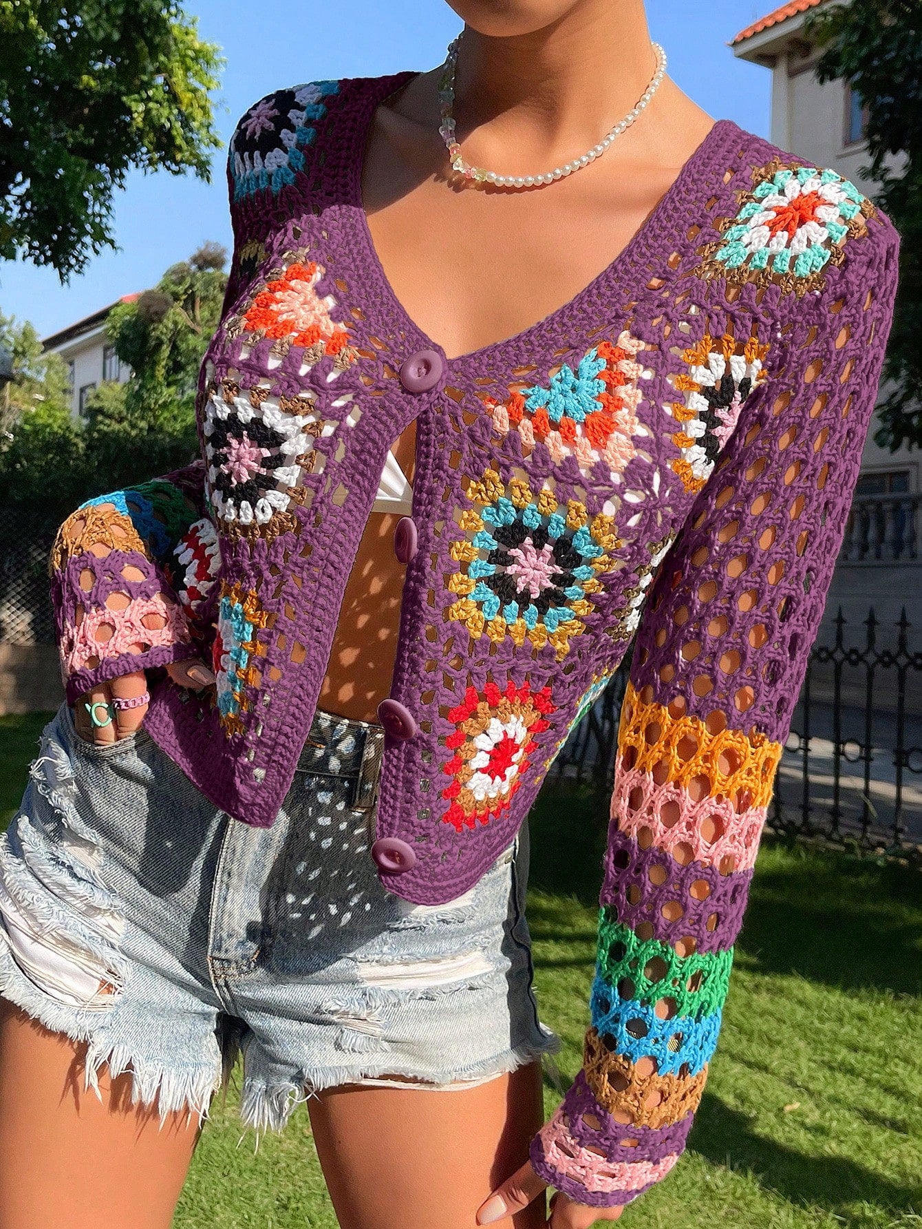 Floral  - Knit Cardigan