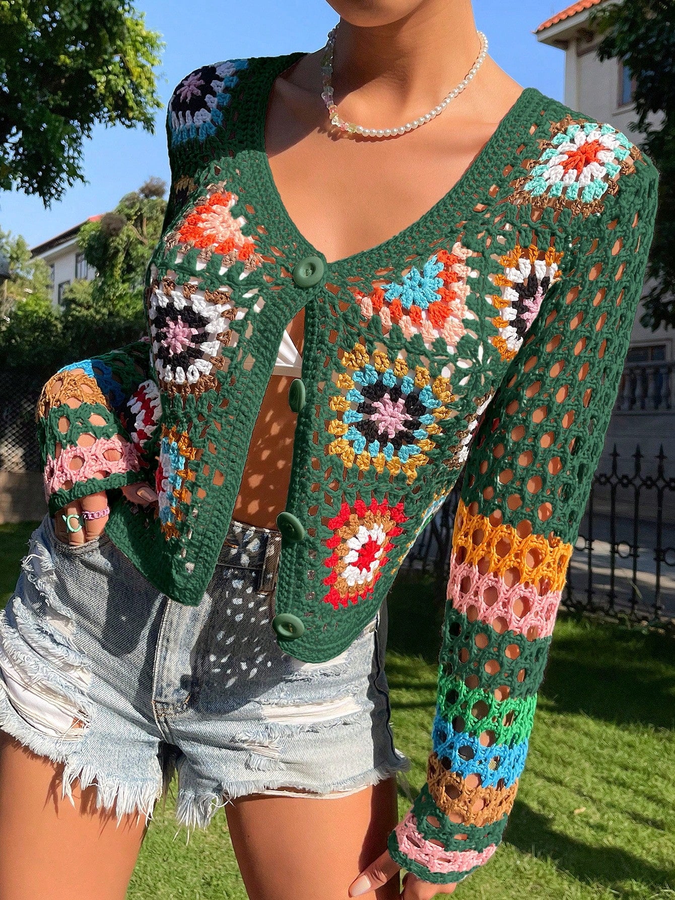 Floral  - Knit Cardigan